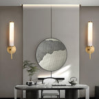 Iron Art Deco Alabaster Wall Lamp