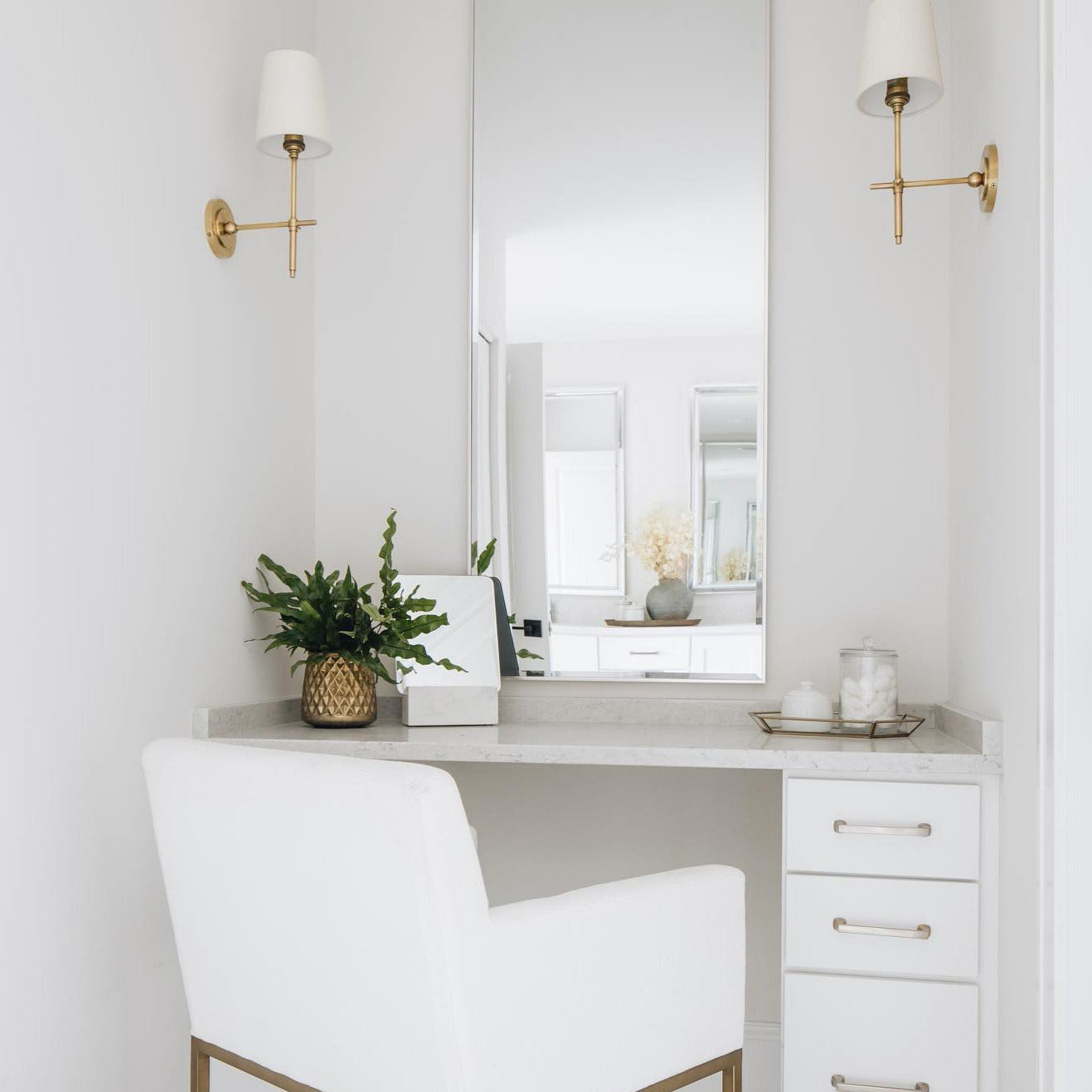 Theodore Wall Sconce in Brass and Fabric