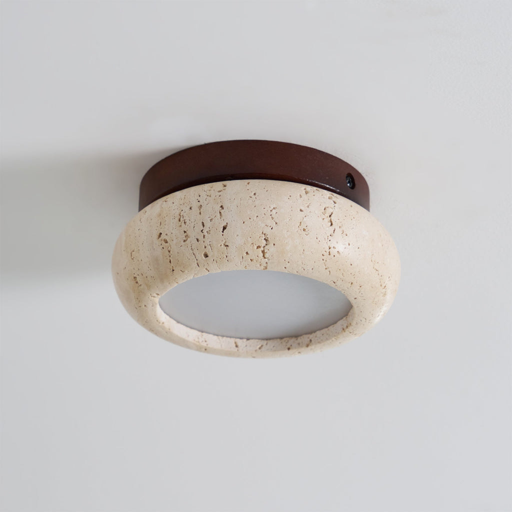 Astra Mini Donut Ceiling Light in Travertine