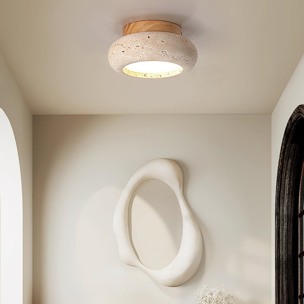 Astra Mini Donut Ceiling Light in Travertine