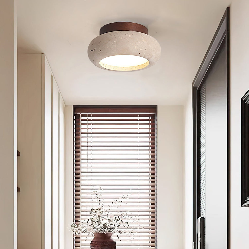 Astra Mini Donut Ceiling Light in Travertine
