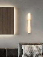 Arcus Wall Lamp Elegant Minimalist Modern Style in Brass and Alabaster