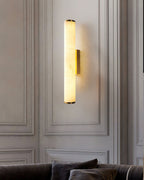 Arcus Wall Lamp Elegant Minimalist Modern Style in Brass and Alabaster