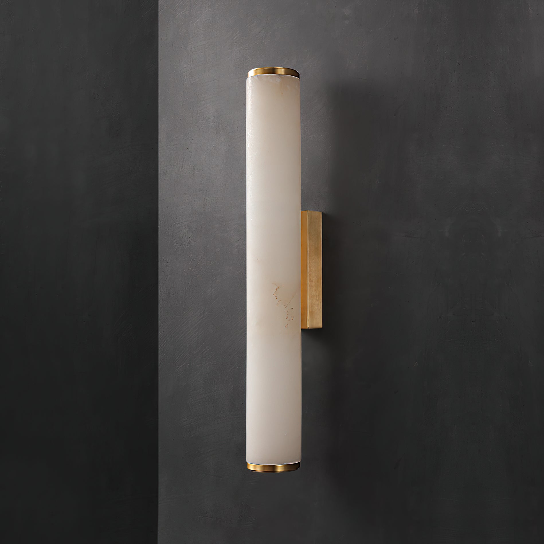 Arcus Wall Lamp Elegant Minimalist Modern Style in Brass and Alabaster