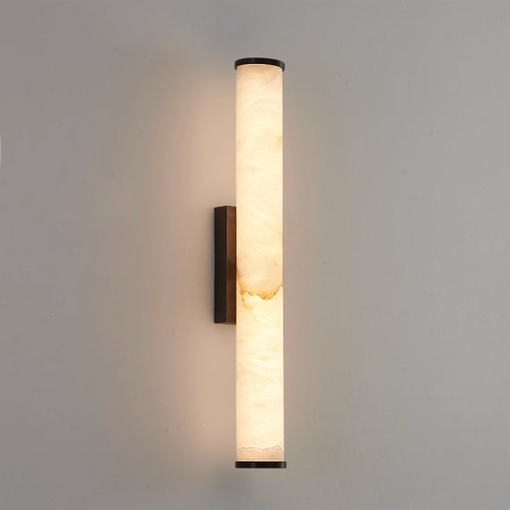 Arcus Wall Lamp Elegant Minimalist Modern Style in Brass and Alabaster
