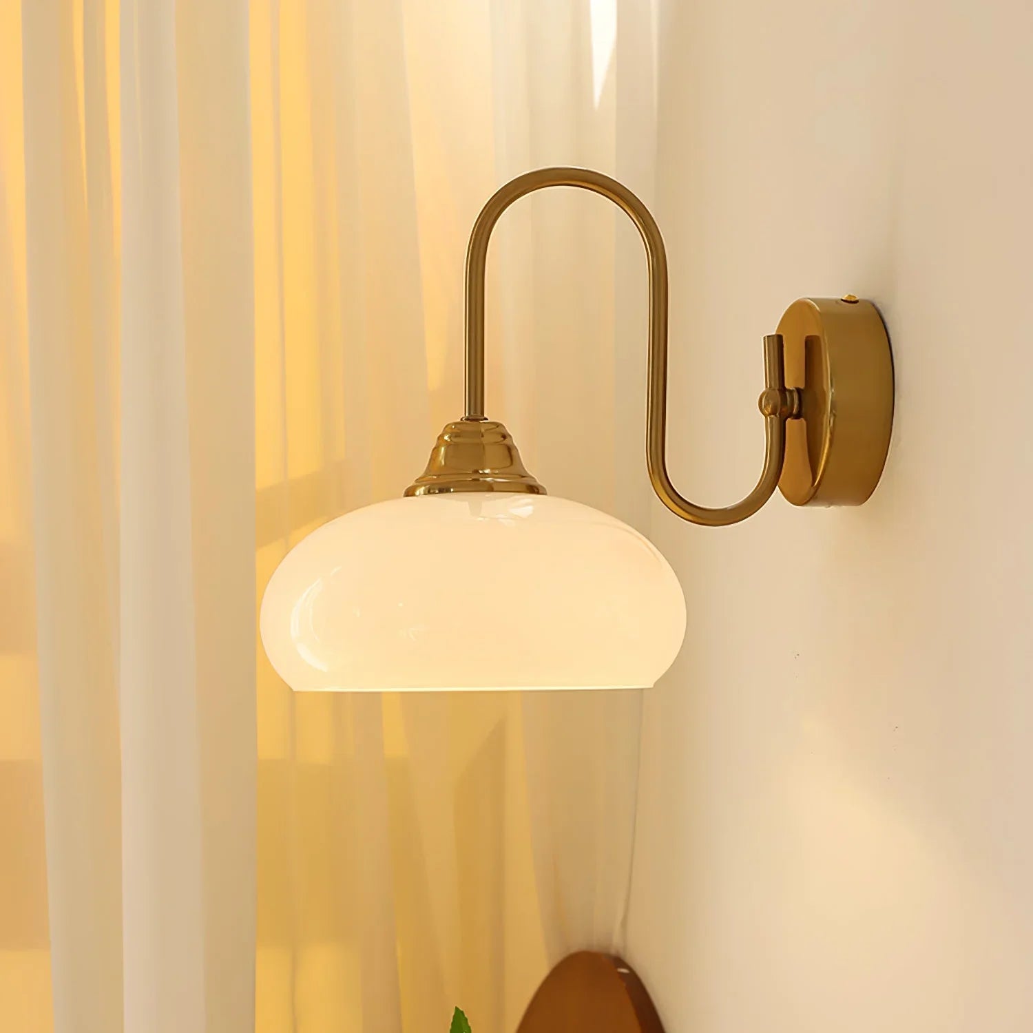 Calypso Bauhaus Curved Glass Wall Lamp