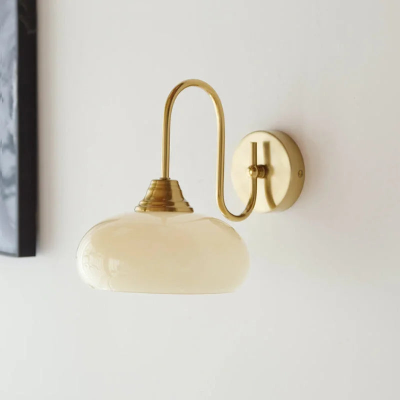 Calypso Bauhaus Curved Glass Wall Lamp