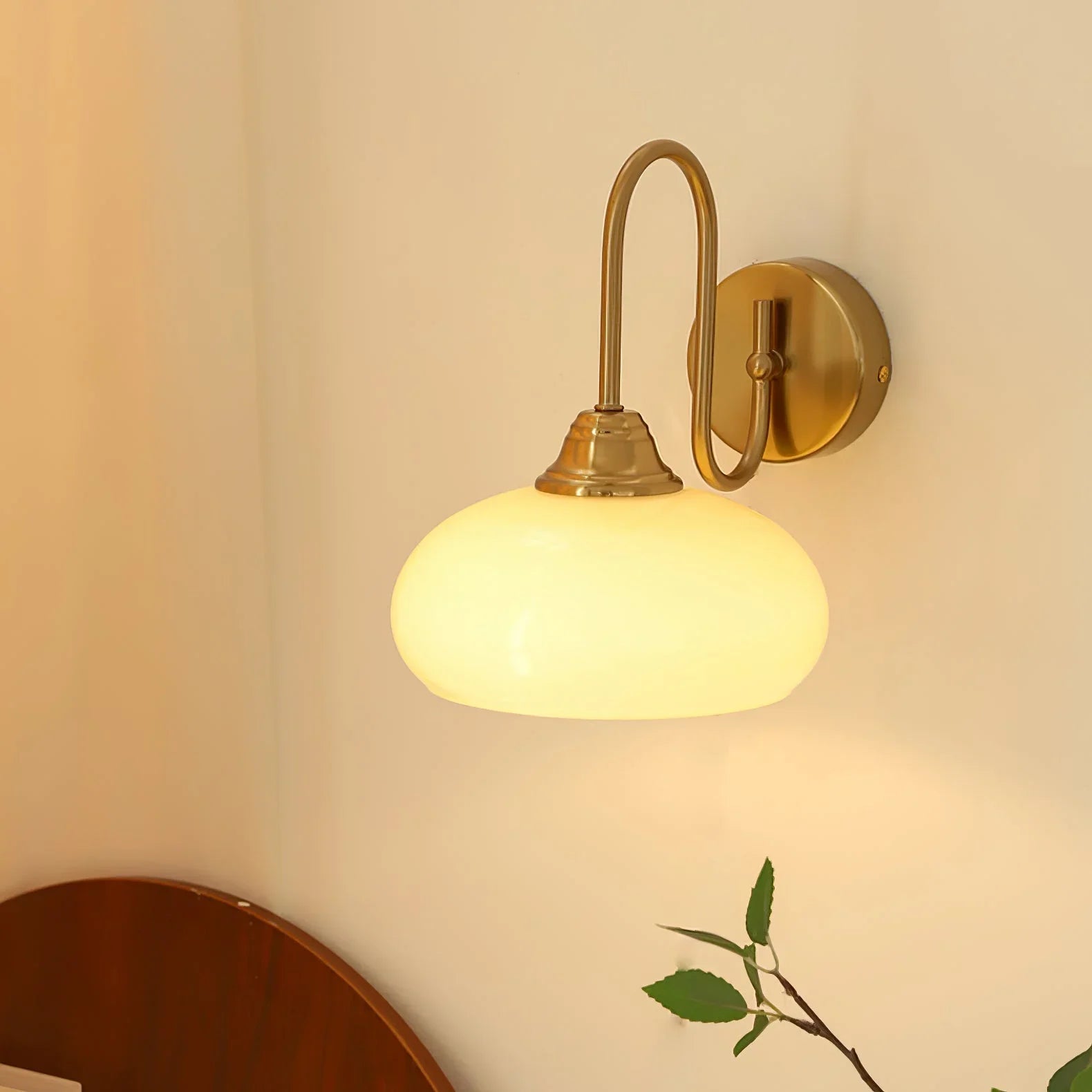 Calypso Bauhaus Curved Glass Wall Lamp