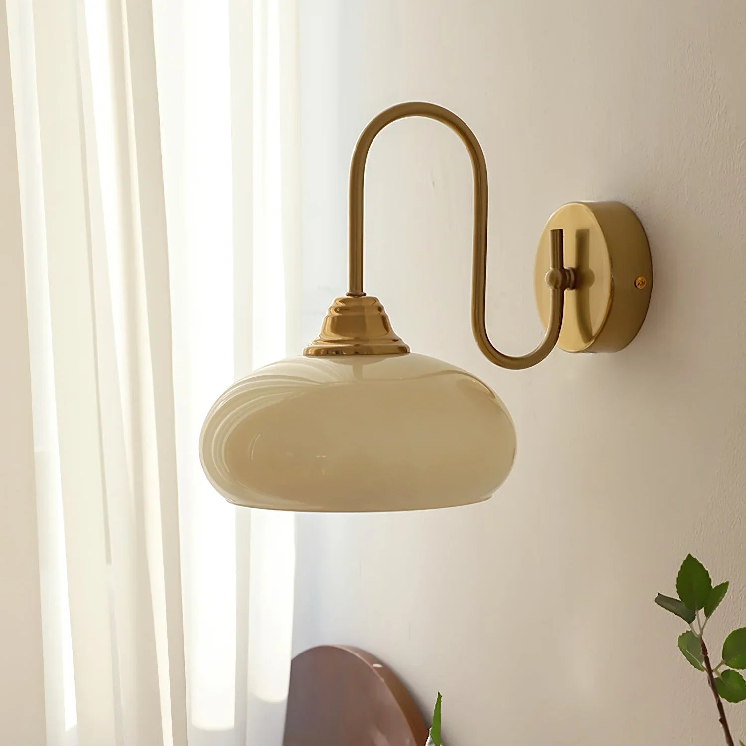 Calypso Bauhaus Curved Glass Wall Lamp