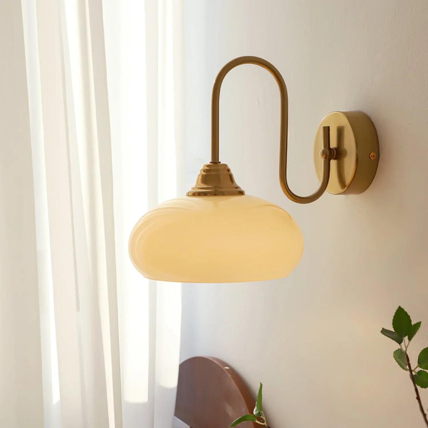 Calypso Bauhaus Curved Glass Wall Lamp