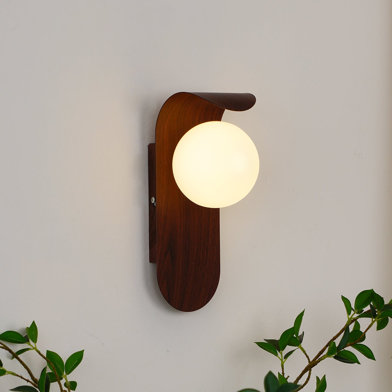 Exuro Indoor Wall Sconce in Wood / Walnut