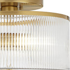Castor Farmhouse Striped Glass Drum Ceiling Light