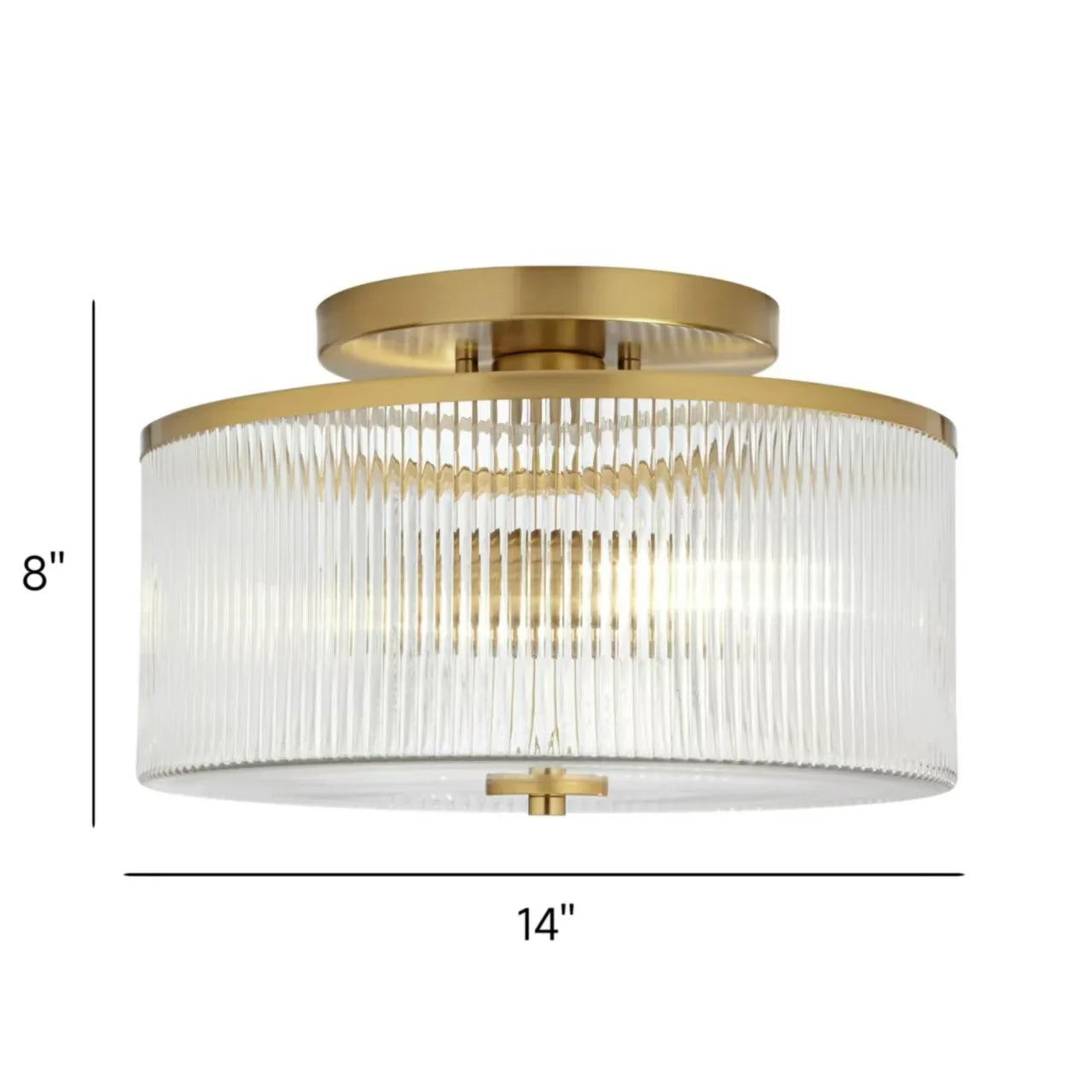 Castor Farmhouse Striped Glass Drum Ceiling Light