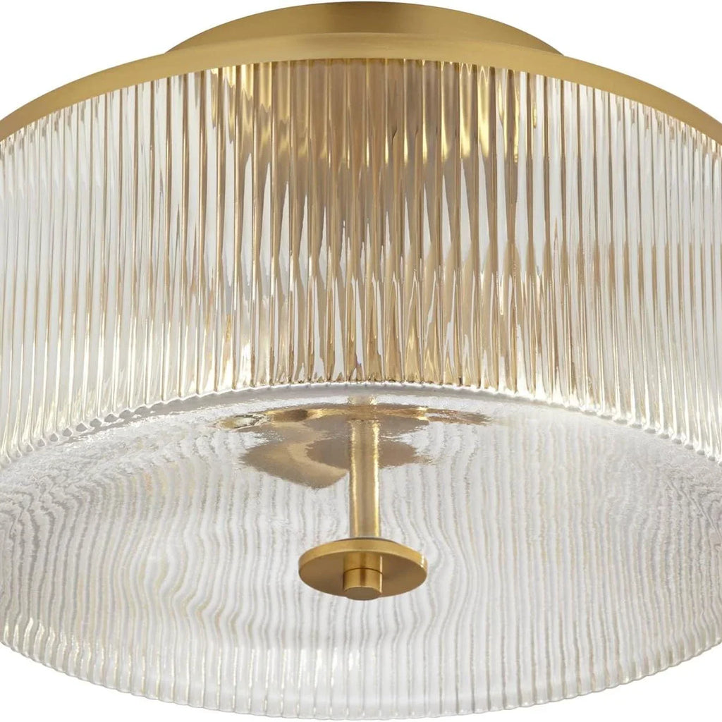 Castor Farmhouse Striped Glass Drum Ceiling Light
