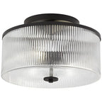 Castor Farmhouse Striped Glass Drum Ceiling Light
