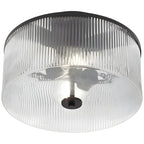 Castor Farmhouse Striped Glass Drum Ceiling Light