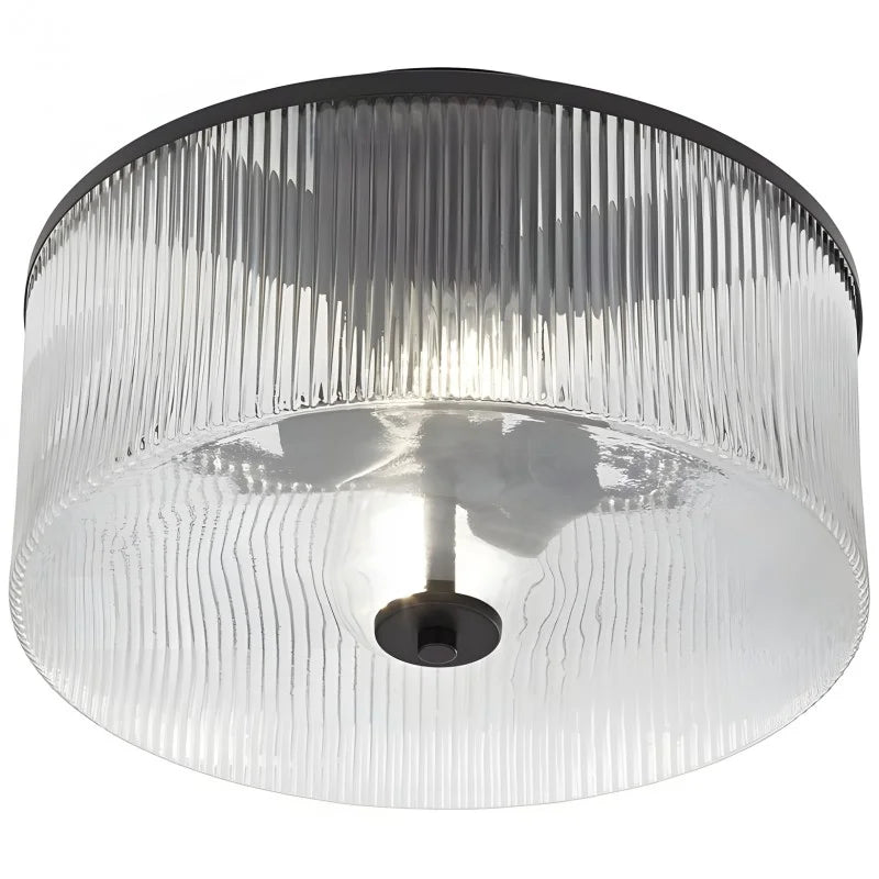 Castor Farmhouse Striped Glass Drum Ceiling Light