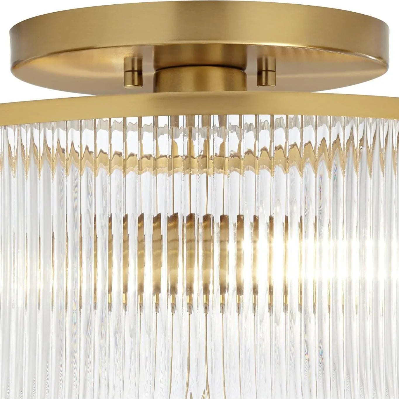 Castor Farmhouse Striped Glass Drum Ceiling Light