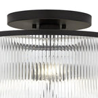 Castor Farmhouse Striped Glass Drum Ceiling Light