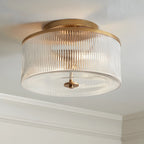 Castor Farmhouse Striped Glass Drum Ceiling Light