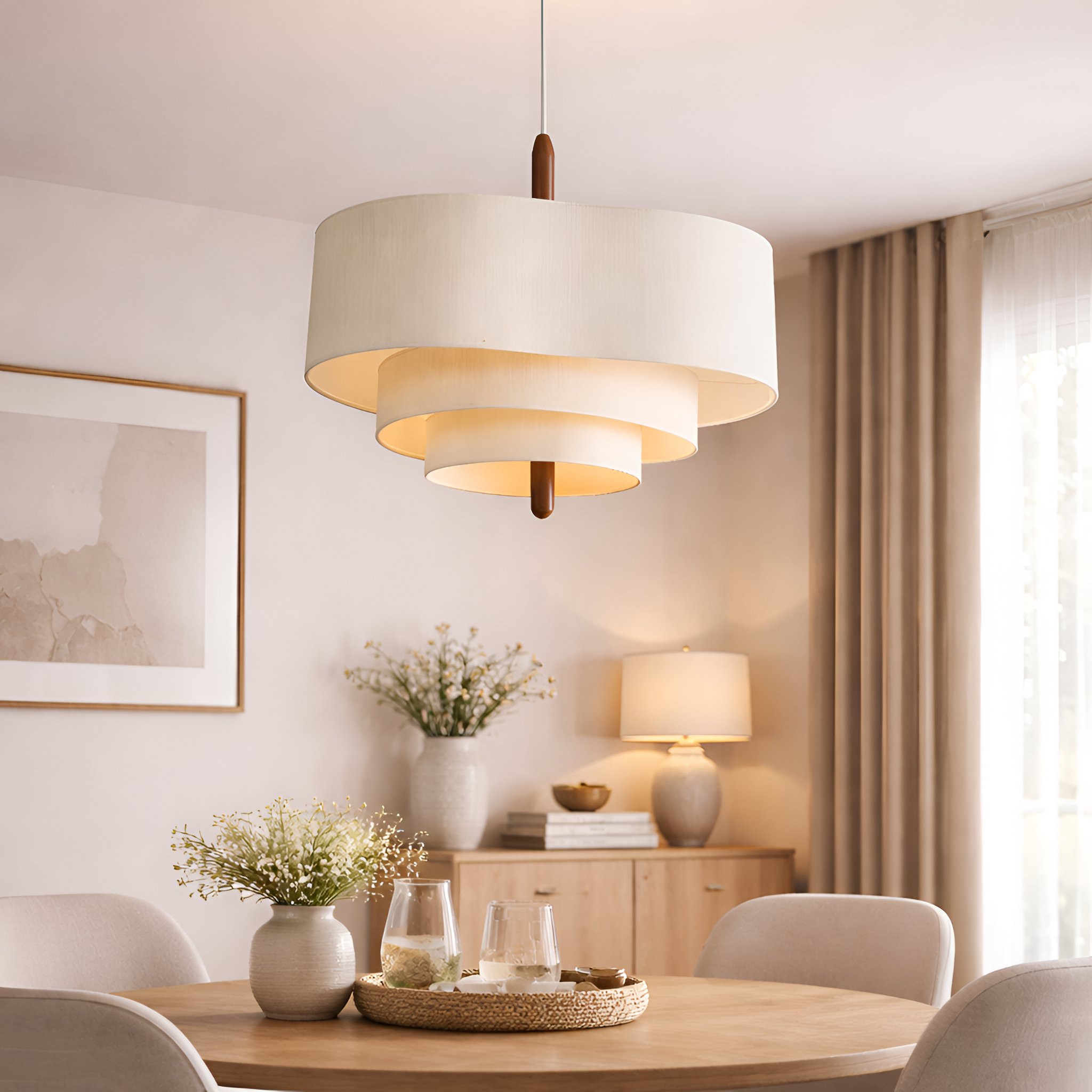 Dory - Wabi Sabi Fabric Ceiling Pendant Lamp