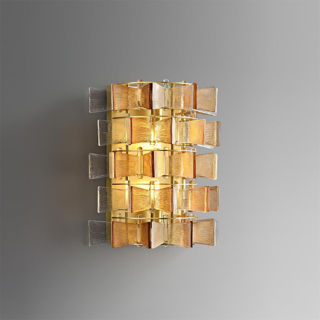 Celvara Grooved Glass Ribbon Wall Sconce