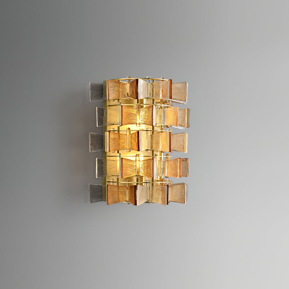 Celvara Grooved Glass Ribbon Wall Sconce