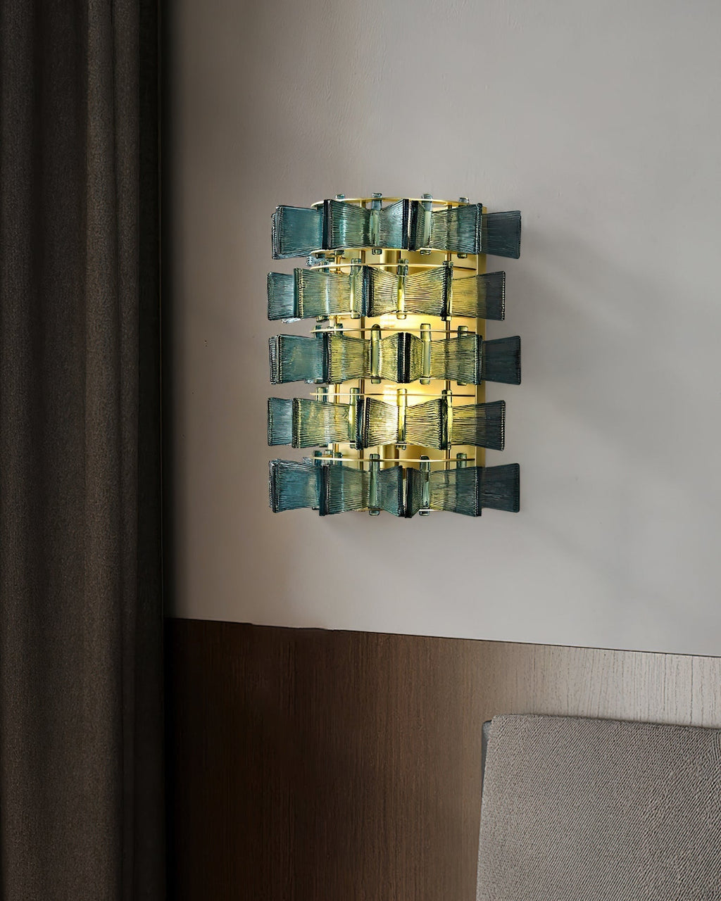 Celvara Grooved Glass Ribbon Wall Sconce