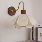 Yuki Floral Wall Sconce in Wood and Fabric