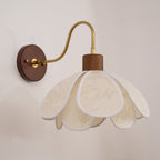Yuki Floral Wall Sconce in Wood and Fabric