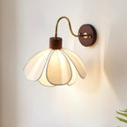 Yuki Floral Wall Sconce in Wood and Fabric