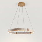 Lumae Ring-Shaped Suspension in Travertine Stone