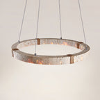 Lumae Ring-Shaped Suspension in Travertine Stone