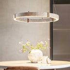 Lumae Ring-Shaped Suspension in Travertine Stone