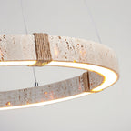 Lumae Ring-Shaped Suspension in Travertine Stone