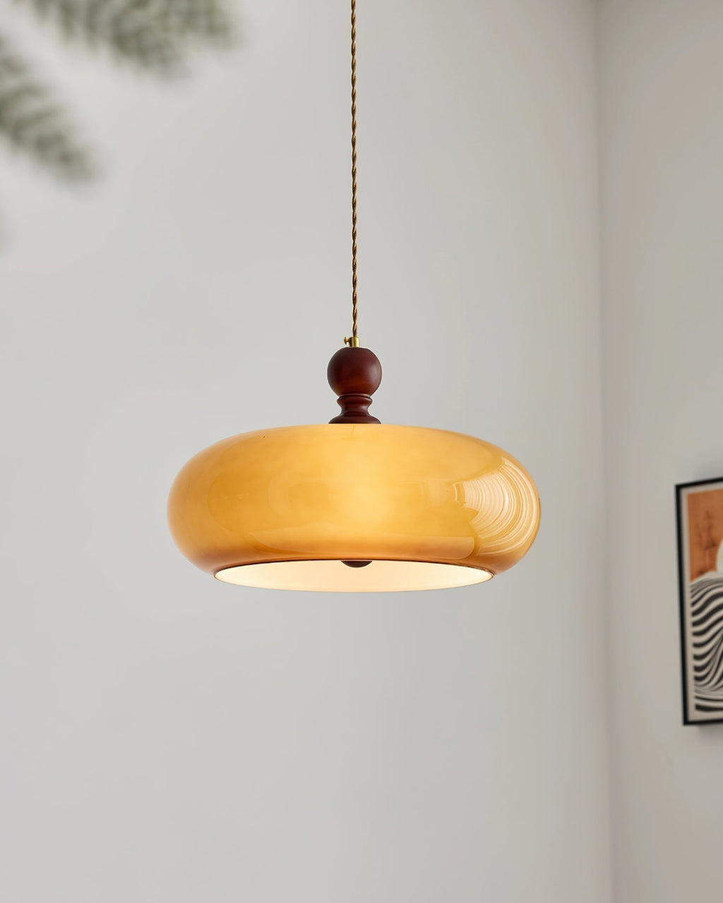 Eldom Suspension with Amber Glass Shade