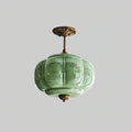 Eldio Green Glass Semi Flush Mount Light