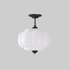 Eldio Green Glass Semi Flush Mount Light