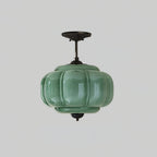 Eldio Green Glass Semi Flush Mount Light