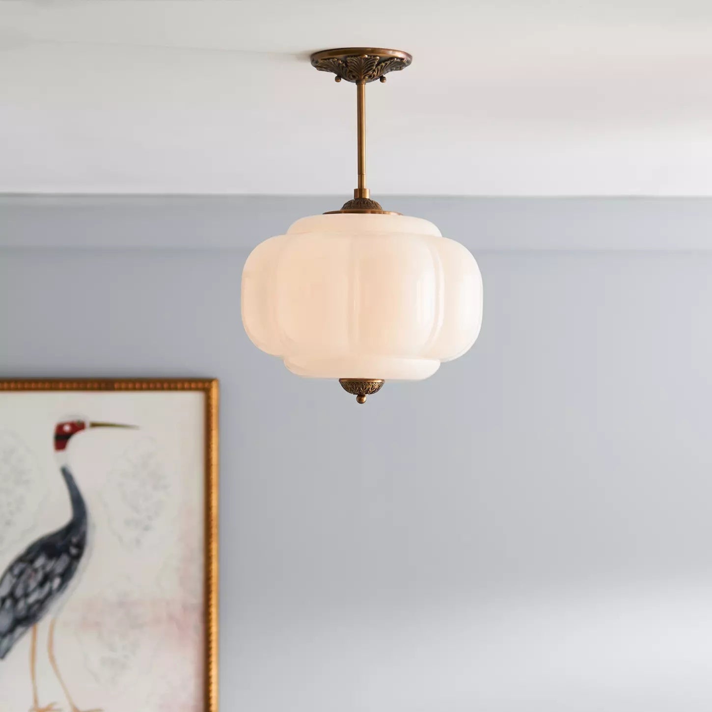 Eldio Semi-Recessed Ceiling Lamp in Green Glass