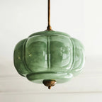 Eldio Semi-Recessed Ceiling Lamp in Green Glass