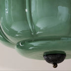 Eldio Semi-Recessed Ceiling Lamp in Green Glass