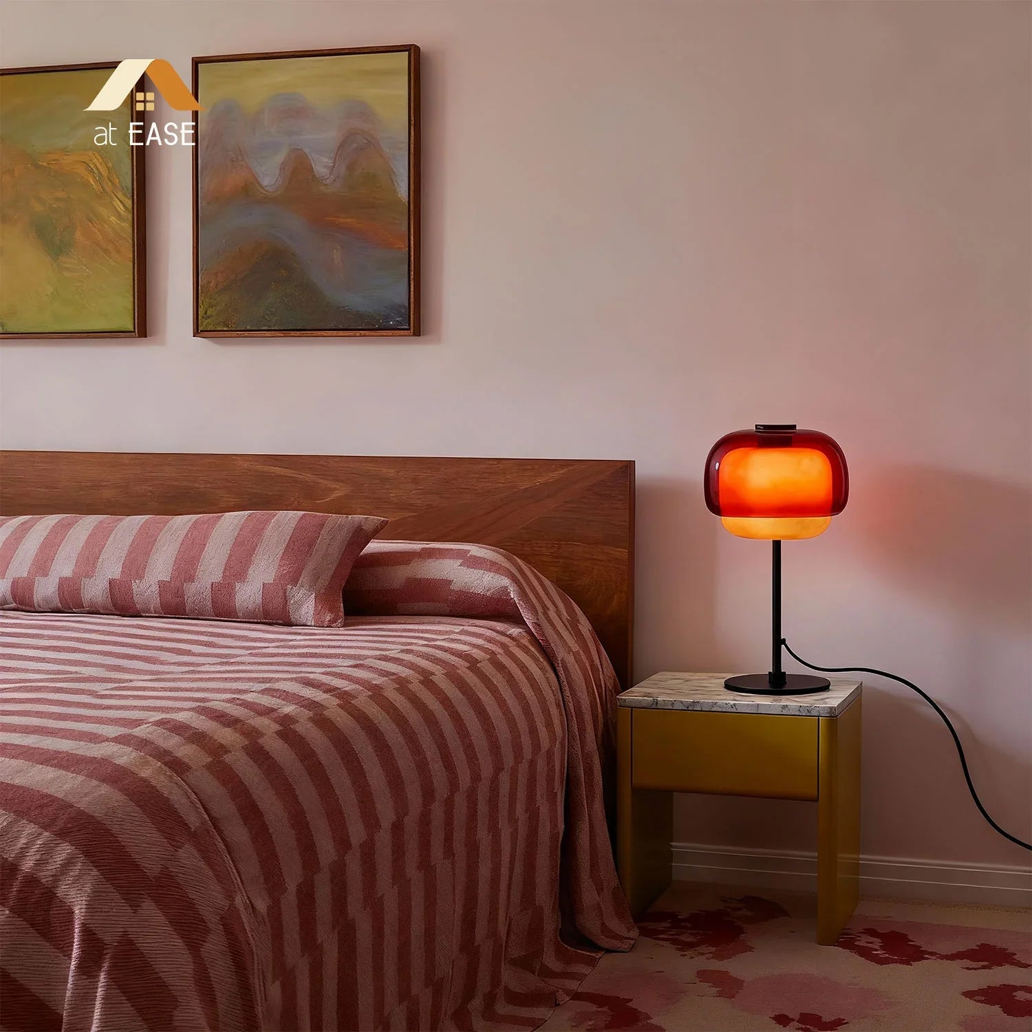 Elvrynor Nordic Colorful Glass Table Lamp