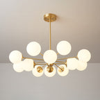 Elysium Brass Frosted Balls Chandelier