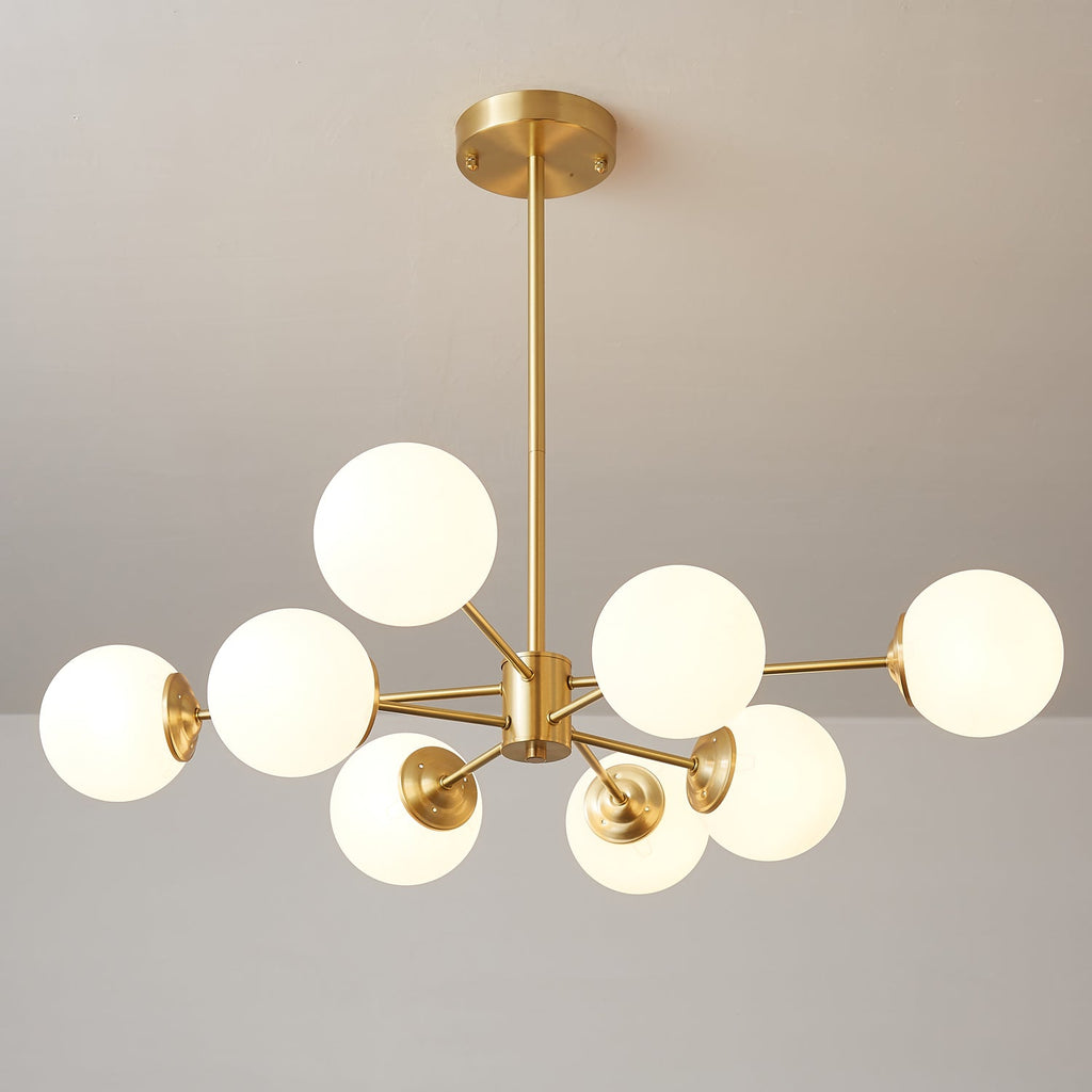 Elysium Brass Frosted Balls Chandelier