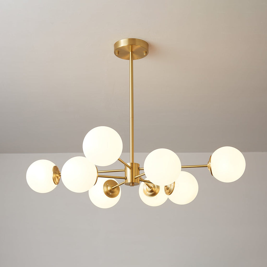 Elysium Brass Frosted Balls Chandelier