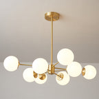 Elysium Brass Frosted Balls Chandelier
