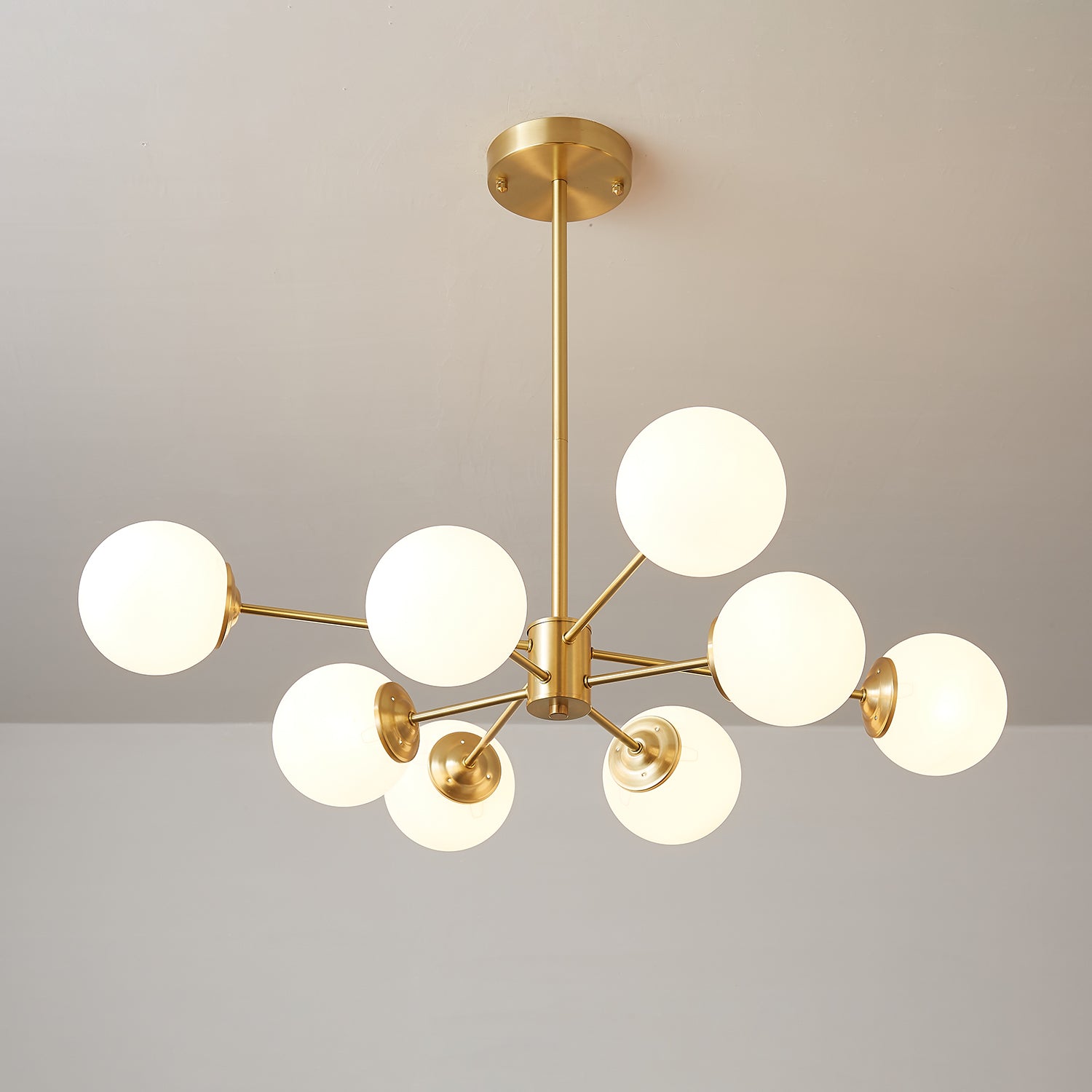 Elysium Brass Frosted Balls Chandelier