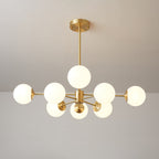 Elysium Brass Frosted Balls Chandelier