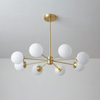 Elysium Brass Frosted Balls Chandelier